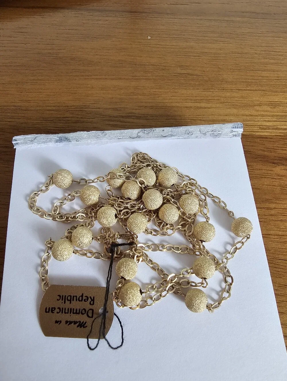 JCM London 14K Yellow Gold Stardust Bead Station Necklace – 36” Long Floating